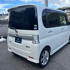 ご成約有難うございました。【総額コミコミ】広島発プライムゲート 25年式タントカスタム　カスタムRSターボ　後期最終型　超絶美車⭕️　新車ワンオーナー　車検令和８年８月２９日まで　純正ナビ　バックカメラ　テレビ　ETC　ドラレコ　HIDヘッドライト　パワースライドドア　スマートキー　純正15インチアルミホイール　革巻きステアリング　プライバシーガラス　軽自動車　格安　タイミングチェーンの画像