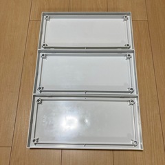 無印良品　キャスターもつけられるフタ 幅15cm用 ホワイトグレー 3個セットの画像