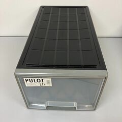 stp-3383　プラケース　別サイズ　2個セット　黒　収納ケース　ブラック　プラスチック製　引出し収納　押入れ収納　収納ボックス　収納　押入れ　引き出し　隙間収納　スキマ収納の画像
