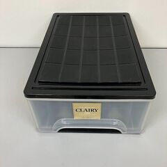 stp-3383　プラケース　別サイズ　2個セット　黒　収納ケース　ブラック　プラスチック製　引出し収納　押入れ収納　収納ボックス　収納　押入れ　引き出し　隙間収納　スキマ収納の画像