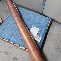 669fk萩原 ウッドカーペット ブラウン 約180X180cm 木目調 撥水・消臭・抗菌 滑り止めシート付き 「ニオクリン」 y090504fk の画像