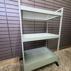 【受付停止】IKEA NISSAFORS ニッサフォース ワゴン, ライトグリーン　移動式の画像