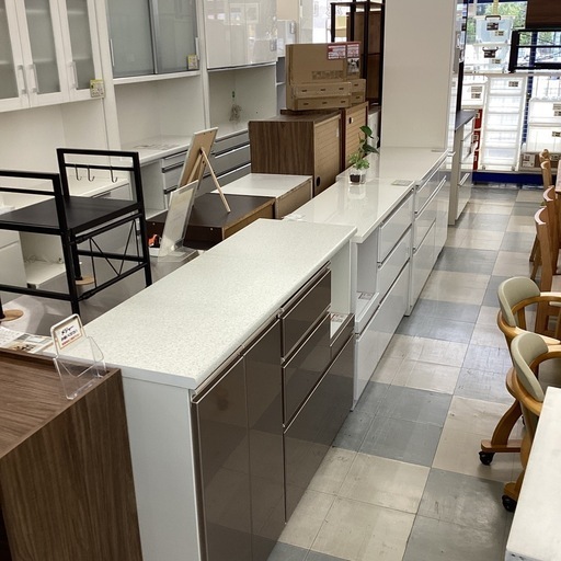 ⭐️春日市⭐️キッチンカウンター⭐️ニトリ⭐️NITORI⭐️アルミナ2⭐️メラミン天板⭐️シルバー⭐️定価59,990円⭐️No19