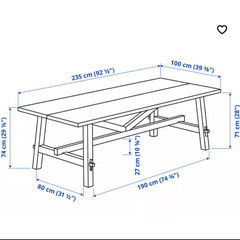 大人気のIKEAのダイニングテーブル 「SKOGSTA スコグスタ」の画像
