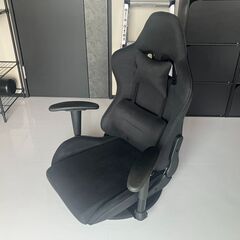 ゲーミング座椅子　ハイバック　布地　黒の画像