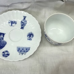 ⭐︎ドリーム2号館⭐︎深川製磁 ブルーチャイナ デミタス椀皿　＊箱ありの画像
