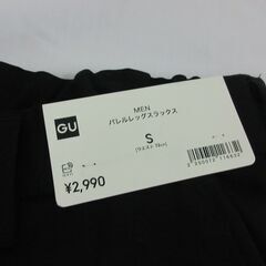 ( M-842 )GU ジーユー MEN メンズ バレルレッグスラックス ブラック 黒 Sサイズ 321-352006 中古の画像