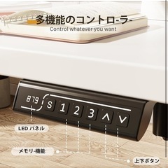 電動昇降デスク白 幅80cm 奥行50cm の画像