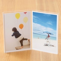 【あげます】写真立て　アクリルフレーム・ツインタイプ　L判　２枚収納可能の画像