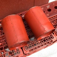 昭和レトロ オフィス用ゴミ箱2個セットの画像