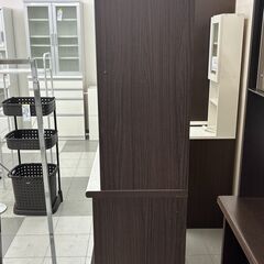 ★リユースのサカイ千葉中央店★期間限定割引有 ニトリ アルミナ2 レンジボード ブラウン H200×D46×W120 クリーニング済み TC4475           　の画像