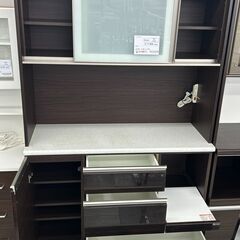 ★リユースのサカイ千葉中央店★期間限定割引有 ニトリ アルミナ2 レンジボード ブラウン H200×D46×W120 クリーニング済み TC4475           　の画像
