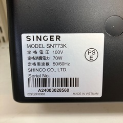 電動ミシン SINGER 2023年製の画像