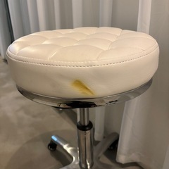 エステスツール サロン スツール キャスター 付き ビニールレザー 丸椅子 昇降式 白　ホワイト　の画像