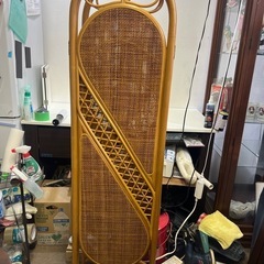 ラタン パーテーション アジアンテイスト 昭和レトロ 間仕切り 籐 和家具 折り畳み インテリア 衝立 古民家 高さ150cmの画像