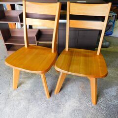 【JM747】ユートップ タモ材 ダイニングテーブル 回転チェア2脚セット ダイニングセット ダイニングチェアの画像