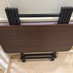 【美品】折りたたみテーブル ダークブラウン 80×80×74cm コンパクト収納可能の画像