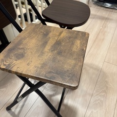 【美品】折りたたみテーブル ダークブラウン 80×80×74cm コンパクト収納可能の画像
