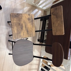 【美品】折りたたみテーブル ダークブラウン 80×80×74cm コンパクト収納可能の画像