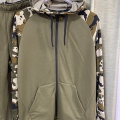 Nike ナイキ　DRI-FIT ドライフィット　カモフラージュパーカー　パンツ　 サイズL 上下セット セットアップ ジャージの画像
