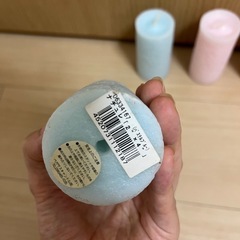水色、ピンクキャンドルの画像