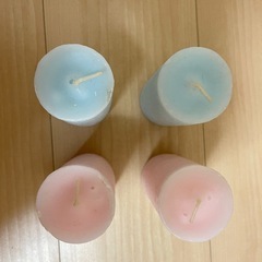 水色、ピンクキャンドルの画像