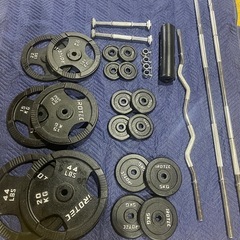 【配達ok】スミス+ハイロープーリー付きパワーラックセット　WILD FIT プレート125kg EZバー　バーベルシャフトの画像