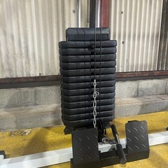 【配達ok】スミス+ハイロープーリー付きパワーラックセット　WILD FIT プレート125kg EZバー　バーベルシャフトの画像