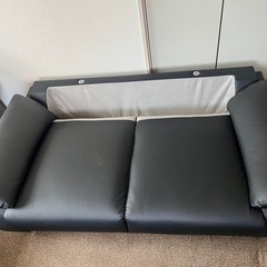 2掛けソファ　黒の画像