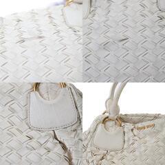 ミュウミュウ  ハンドバッグ ホワイト  MIUMIU SACCA 2 MANICI ミュウミュウの画像