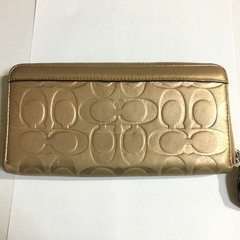 コーチ  長財布 ゴールド   COACH コーチ ラウンドファスナーの画像