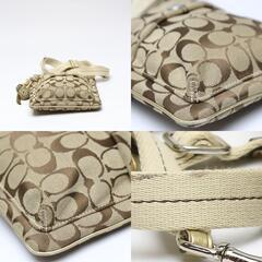 コーチ 7082 ショルダーバッグ ブラウン×ゴールド  COACH 斜めかけ シグネチャーの画像