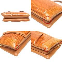 クロコダイル  ショルダーバッグ オレンジ  CROCODILE 3wayクラッチバッグ シャインニングの画像