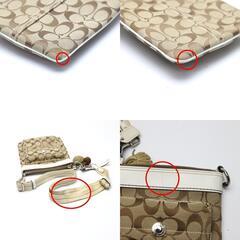 コーチ 7082 ショルダーバッグ カーキ×ホワイト  COACH スイングバッグ シグネチャーの画像