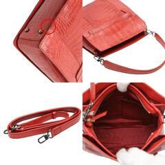 クロコダイル LB3062 ハンドバッグ red  CROCODILE 2wayの画像