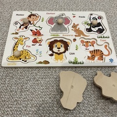 幼児用　　つかみやすいパズル　　動物の画像