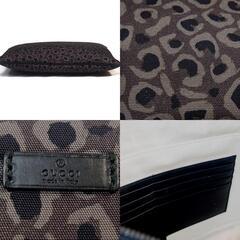 グッチ  クラッチバッグ グレー  GUCCI レオパードプリントの画像