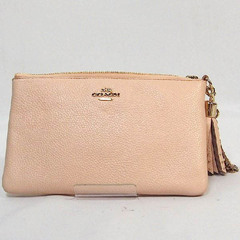 コーチ  ポーチ   COACH プレーリー ジップ リストレット ポリッシュ ペブルレザー ゴールドチェーンの画像
