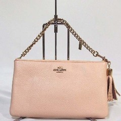 コーチ  ポーチ   COACH プレーリー ジップ リストレット ポリッシュ ペブルレザー ゴールドチェーンの画像