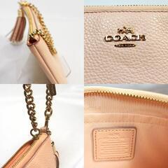 コーチ  ポーチ   COACH プレーリー ジップ リストレット ポリッシュ ペブルレザー ゴールドチェーンの画像