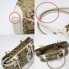 コーチ F10507 ハンドバッグ カーキ×ブラウン  COACH トートバッグ キャリオールの画像
