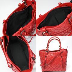 カイマンクロコダイル LB7003 ショルダーバッグ レッド  CAIMAN CROCODILE パッチワーク クロコダイルの画像