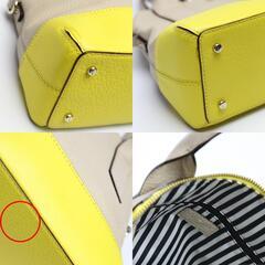 ケイトスペード  ハンドバッグ ベージュ×イエロー  Kate Spade 2WAY ショルダーストラップ付の画像