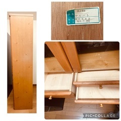 🟡無料🆓一本立食器棚　ブラウン　高さ180cm できれば土日祝日希望(主人が少しお手伝いできます)の画像