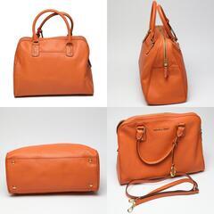 マイケルコース  ショルダーバッグ オレンジ  Michael Kors 斜めかけ ボストンタイプの画像
