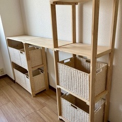 ニトリ パインラック マンクス デスクセット（2段＋3段＋天板）の画像