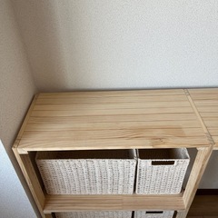 ニトリ パインラック マンクス デスクセット（2段＋3段＋天板）の画像