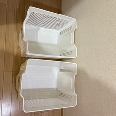 積み重ねができる収納バスケット　2つの画像