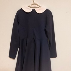 女児用　秋冬フォーマルワンピース130cm ネイビーの画像