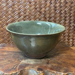 【茶道具】配送可能　虫明焼 曙窯 造 虫明茶碗 共箱 良品 抹茶器 茶器 抹茶碗 茶懐石 骨董 古玩 煎茶道具 煎茶器 華道具 懐石道具 煎茶器 の画像